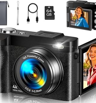 4K Digital Camera for Photography- 48MP Autofocus Vlogging Camera with 2.8" 180° Flip Screen, 16X Digital Zoom