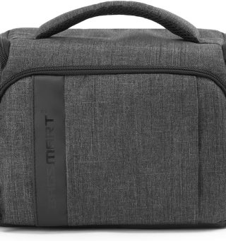 BAGSMART Camera Bag Padded Camera Shoulder Bag for Photographers, Waterproof Camera Bags & Cases with Rain Cover for SLR DSLR, Lenses, Accessories, Grey